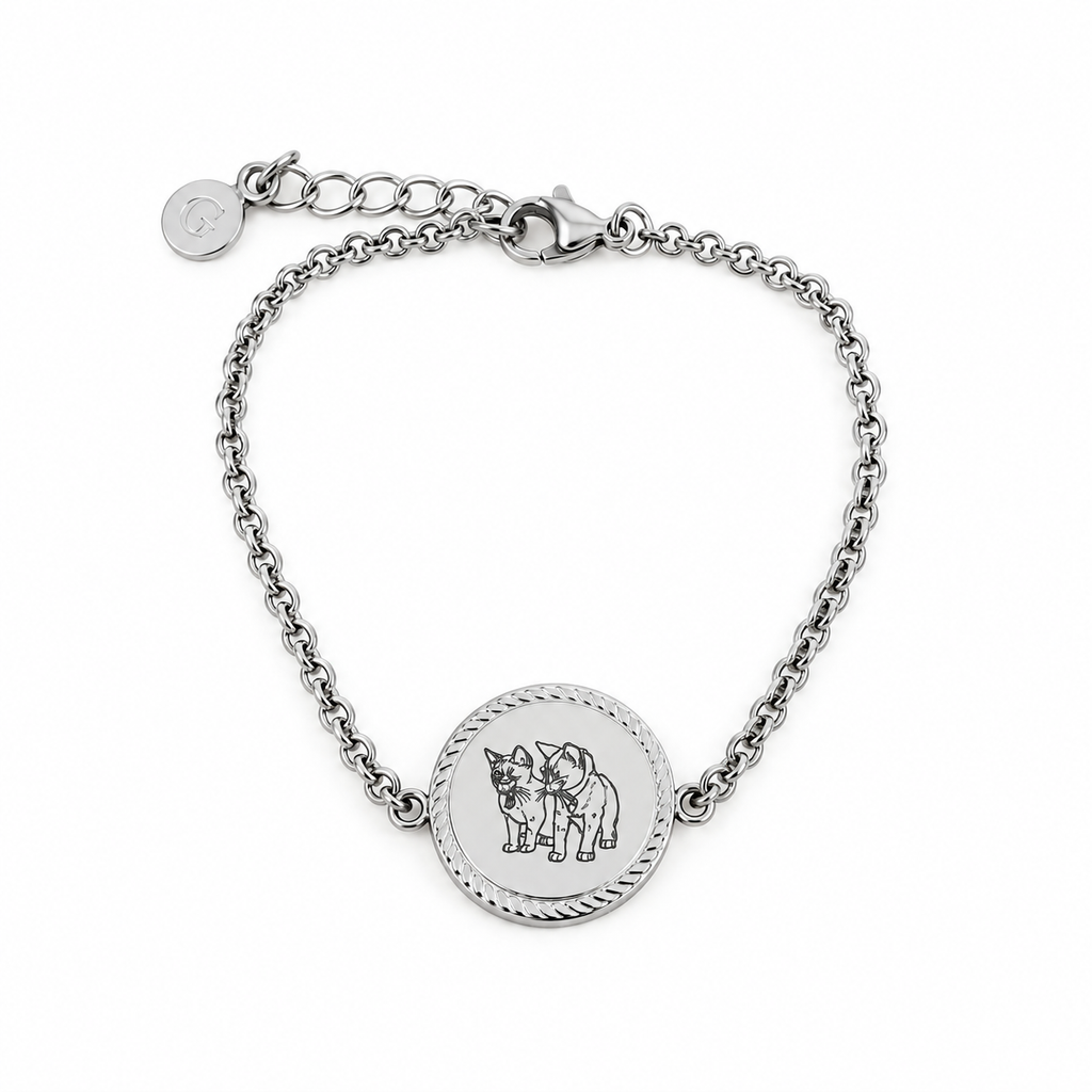 Pulseira Personalizada Redonda Trabalhada c/ Fotografia