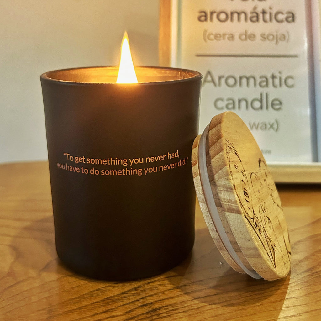Vela Aromática Artesanal Frase Personalizada