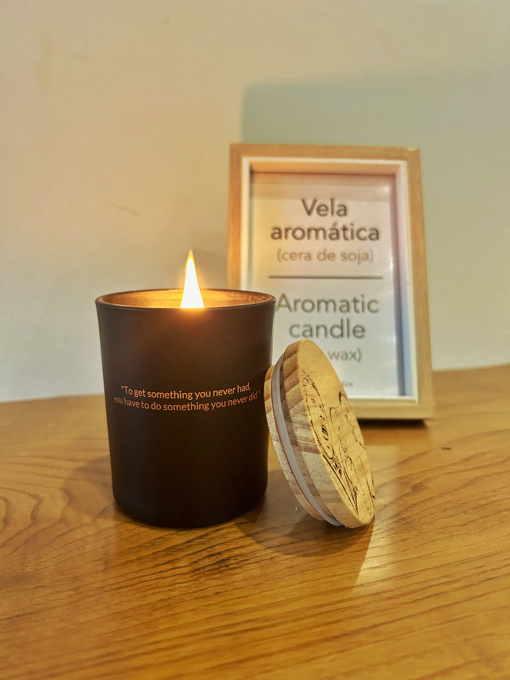 Vela Aromática Artesanal Frase Personalizada