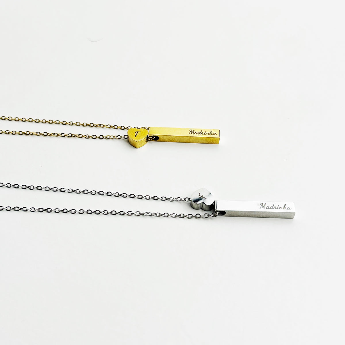 Colar Barra e Coração Personalizado